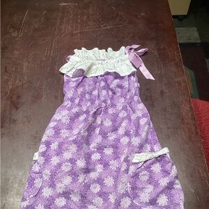 Purple Floral Dress with White Accents
